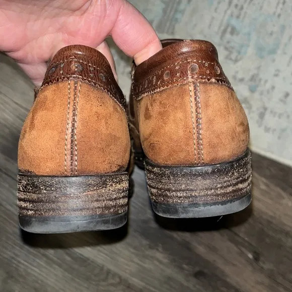 Brown Leather Brogue wingtip kiltie Loafers with Fringe