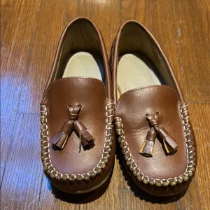 Brown Leather Kids Loafers