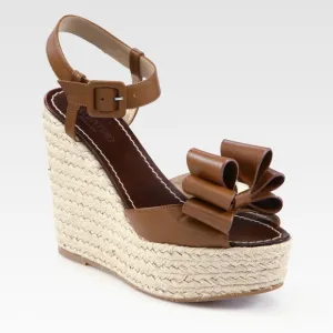 Brown VALENTINO espadrilles with bow/rock stud