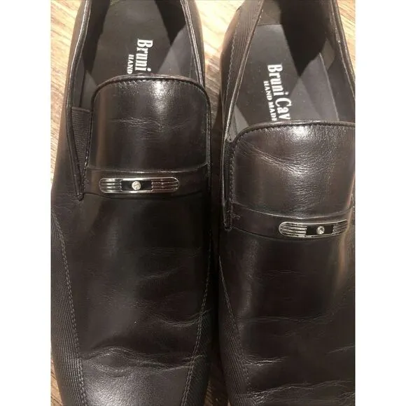 Bruni Cavalli Hand Made Leather Loafers Mens US 8.5 Turkey 39 Jewel Stud Brown