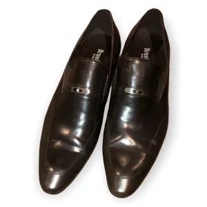 Bruni Cavalli Hand Made Leather Loafers Mens US 8.5 Turkey 39 Jewel Stud Brown