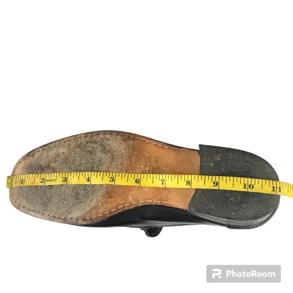 Bruno Magli  Black Leather Loafers Metallic Accents Made in Italy Men’s