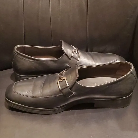 BRUNO MAGLI  Black Leather Mens Loafers - Size 11 1/2