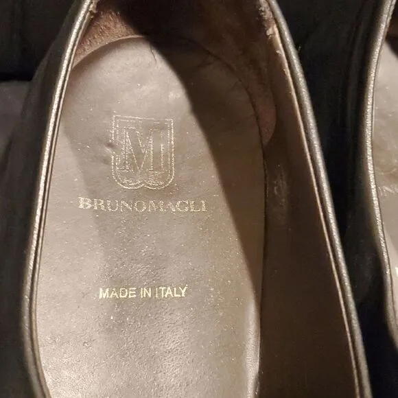 BRUNO MAGLI  Black Leather Mens Loafers - Size 11 1/2