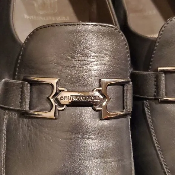 BRUNO MAGLI  Black Leather Mens Loafers - Size 11 1/2