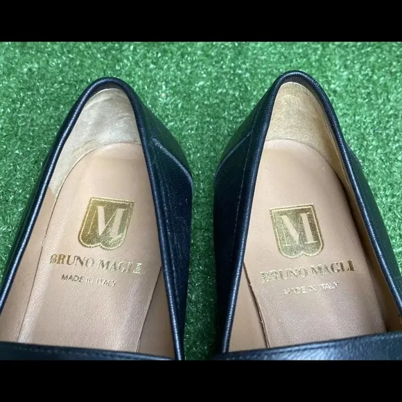 Bruno Magli Simona Slip On Leather Black Woman Loafers SZ 7.5/ 38 MSRP: $350.00
