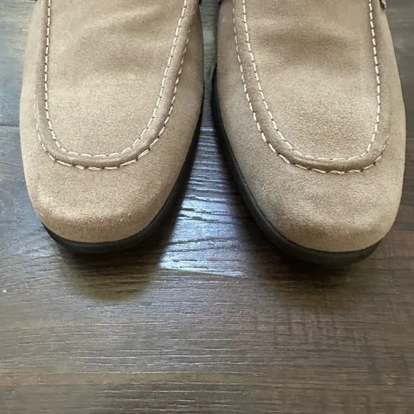 Bruno Magli Tan Suede Loafers with Horsebit Detail