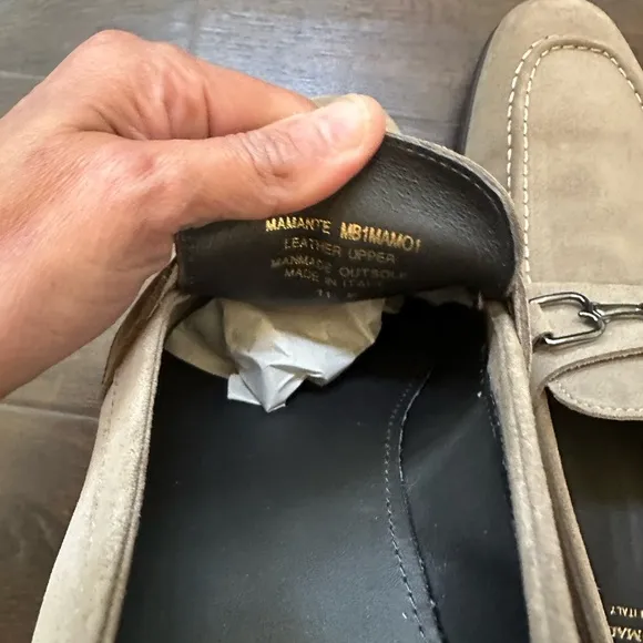 Bruno Magli Tan Suede Loafers with Horsebit Detail