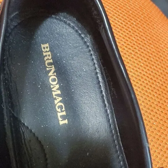 BRUNO MAGLI Black Leather Loafers - Size 14