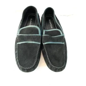 Bugatchi black suede leather loafers 10