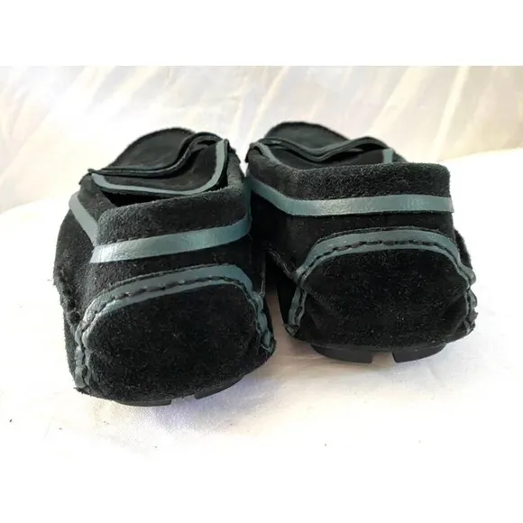 Bugatchi black suede leather loafers 10