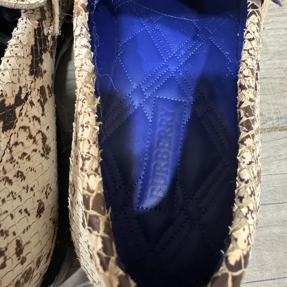 Burberry Barbed Python Print Loafers