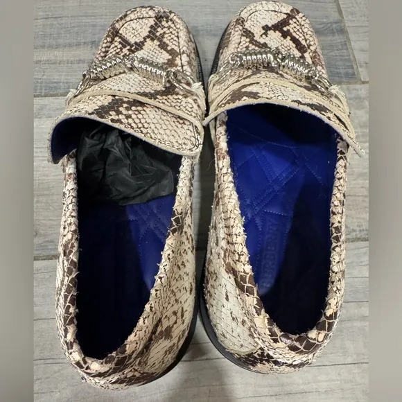 Burberry Barbed Python Print Loafers