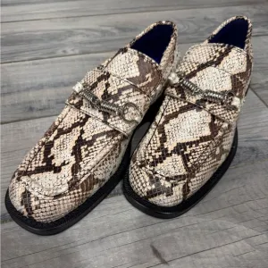 Burberry Barbed Python Print Loafers