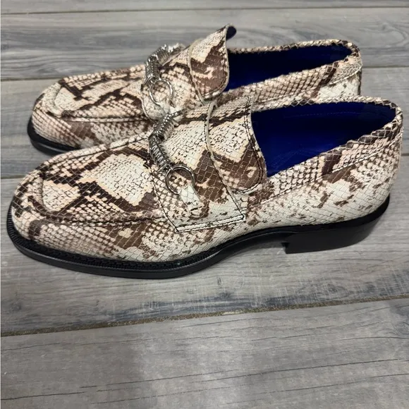 Burberry Barbed Python Print Loafers