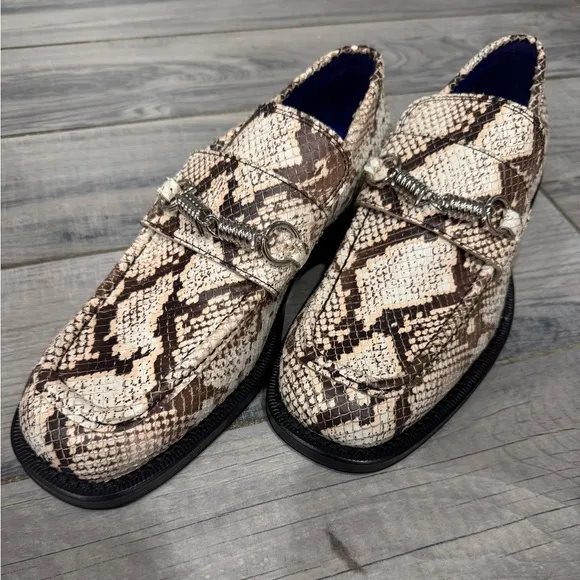 Burberry Barbed Python Print Loafers