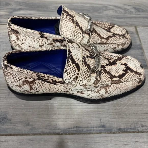 Burberry Barbed Python Print Loafers