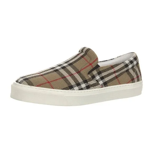 Burberry Check Slip On Sneakers (9.5)