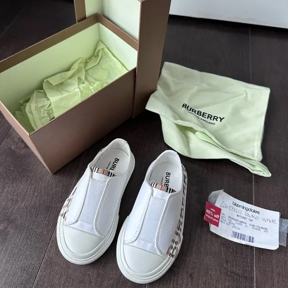 Burberry Kids Icon Stripe Slip-On Toddler Sneakers EU 23 NWT