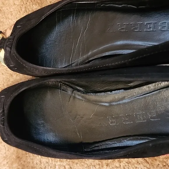 Burberry Suede and Nova Check Pattern Flats