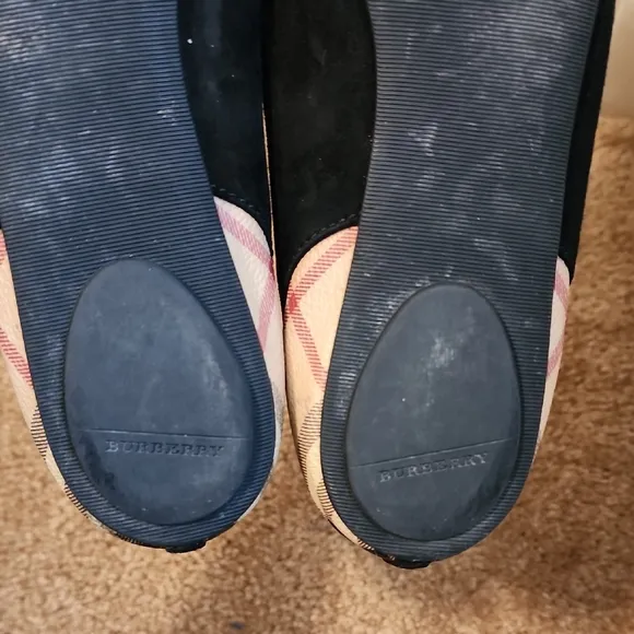 Burberry Suede and Nova Check Pattern Flats
