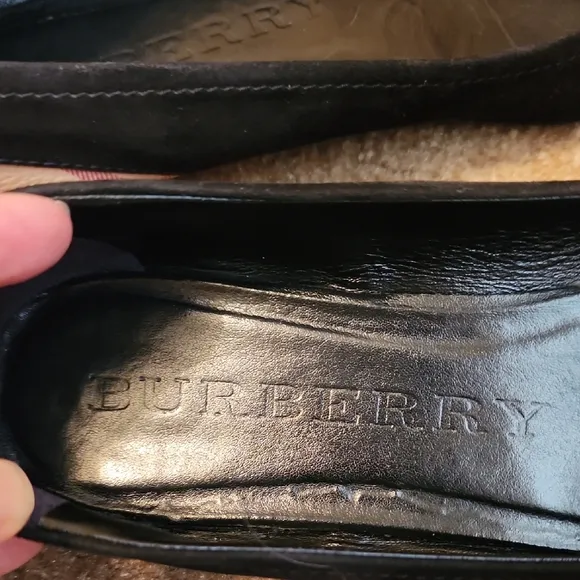 Burberry Suede and Nova Check Pattern Flats