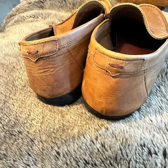 Burtons Menswear London Leather Slip On Tan Loafers, size 11