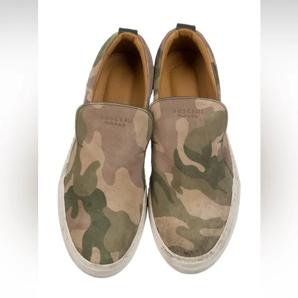Buscemi Camo Suede Slip-On Sneakers