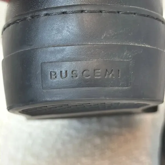 BUSCEMI Leather Slip-On Snakeskin Bow Sneakers Black Women’s 8.5