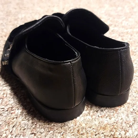 C- L'idea by Lori Vero Cuoio velvet studded bow loafers