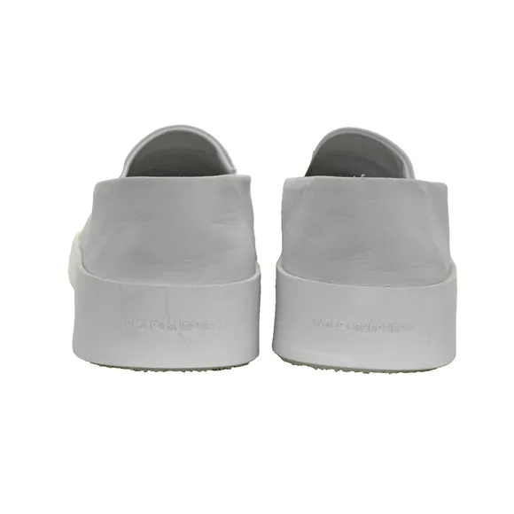 C0 NEW WOLF &amp; SHEPHERD Cruise White Leather Sneaker Loafers US 12 EU 45 $229