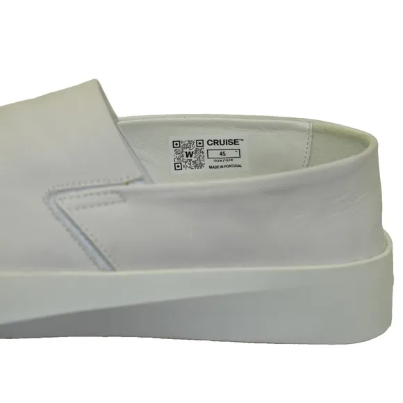 C0 NEW WOLF &amp; SHEPHERD Cruise White Leather Sneaker Loafers US 12 EU 45 $229
