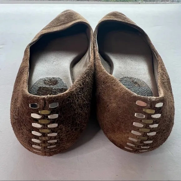Calleen Cordero Leather Pointed Back Studded Flats