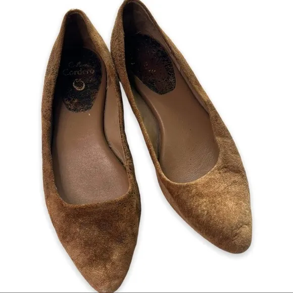 Calleen Cordero Leather Pointed Back Studded Flats