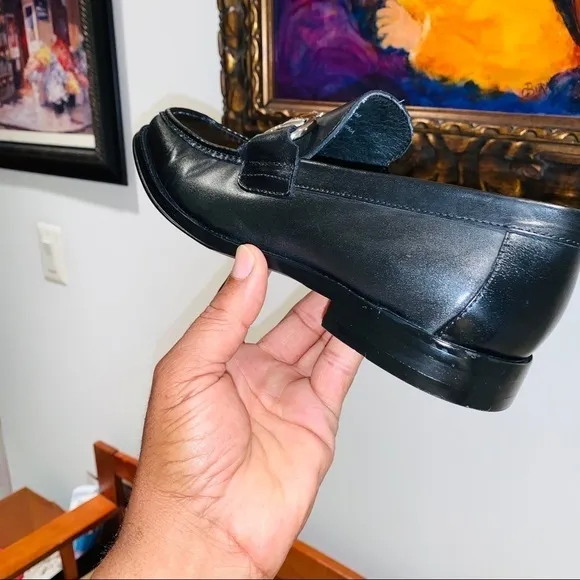 Calvin Klein Leather Buckle Black Loafers