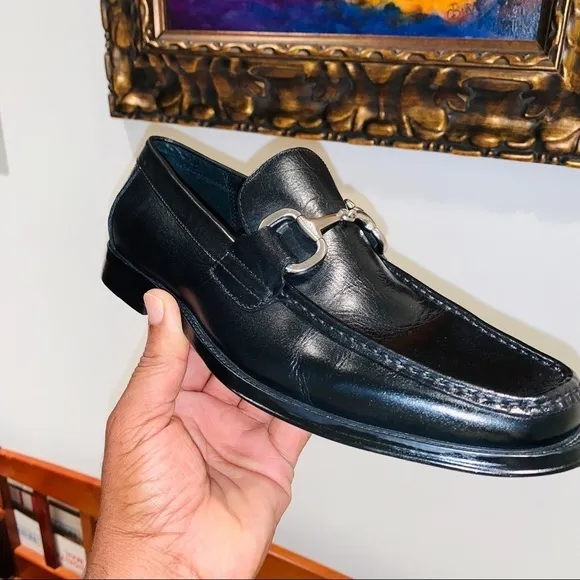 Calvin Klein Leather Buckle Black Loafers