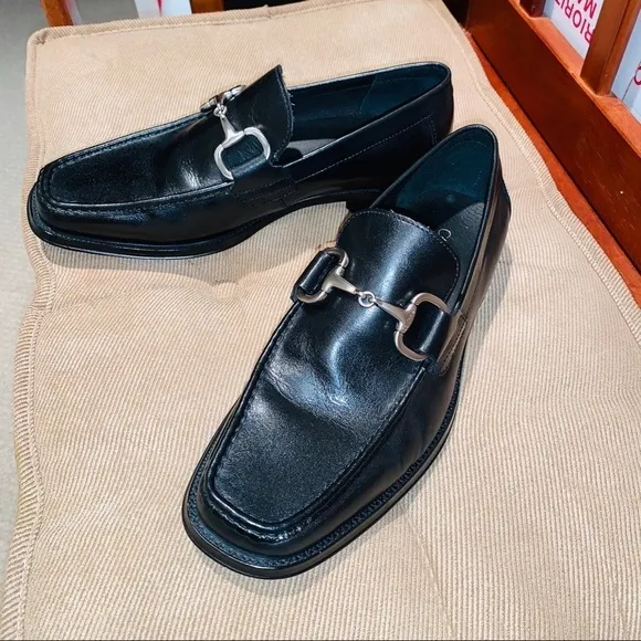 Calvin Klein Leather Buckle Black Loafers