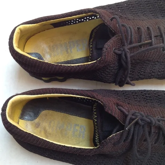 Camper Pelotas Sneakers Mens 14 Black Yellow Mesh Hiking Outdoor Vacation Travel