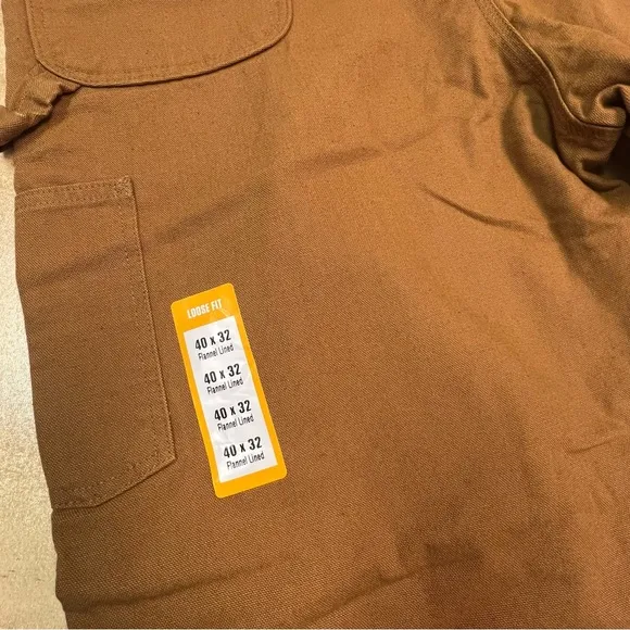 Carhartt Loose Fit Washed Duck Flannel-lined Utility Work Pant Size 40 x 32