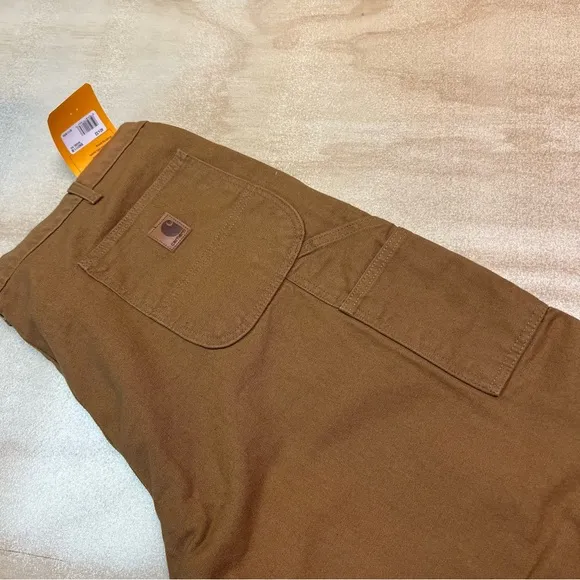 Carhartt Loose Fit Washed Duck Flannel-lined Utility Work Pant Size 40 x 32