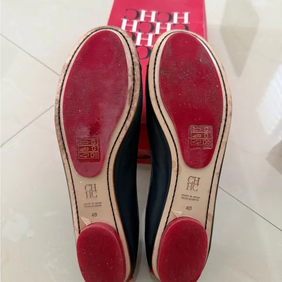 Carolina Herrera Blue and Red Flats