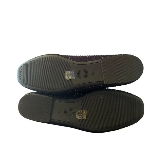 Carvela Ladies Black Glitter Loafers, Size Uk 40.5    US 9.5