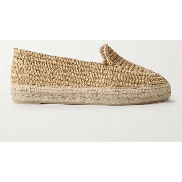 CASTAÑER Women’s Joaquina raffia espadrilles Size 38/7.5 Beige Slip On