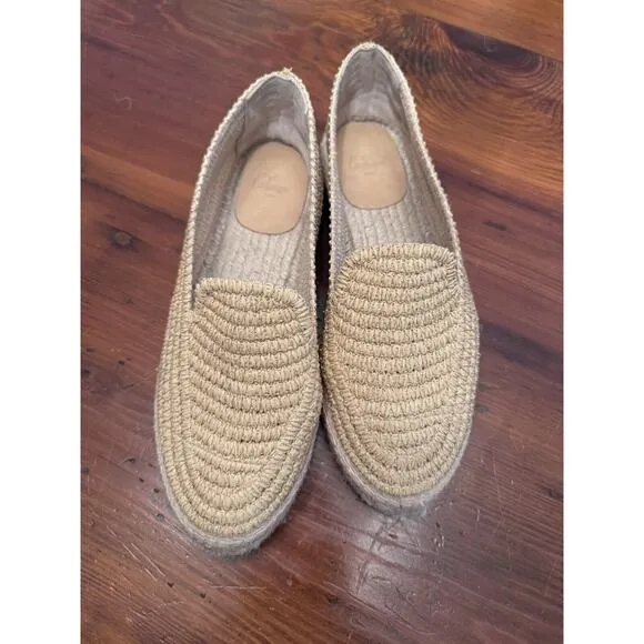 CASTAÑER Women’s Joaquina raffia espadrilles Size 38/7.5 Beige Slip On