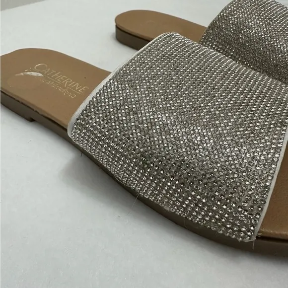 Catherine Malandrino Sparkly Bling Faux Crystal Slides Sandals Size 8 NEW