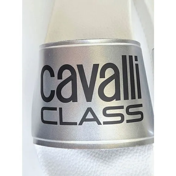 CAVALLI CLASS Women’s Comfort Pool White Logo Slides NEW WITH BOX MSRP $195