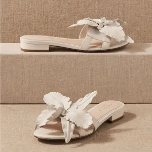 Cecelia New York Lila White Floral Sandals Slides Size 8
