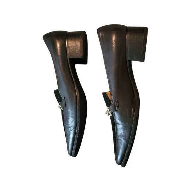 Celine Vintage Black Leather Loafers