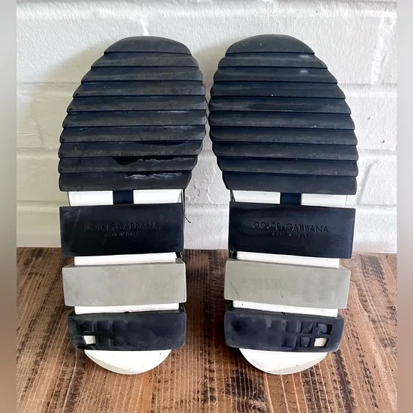 CERTIFIED AUTHENTIC Dolce &amp; Gabbana Sorrento Black and White Slip-On Sneakers