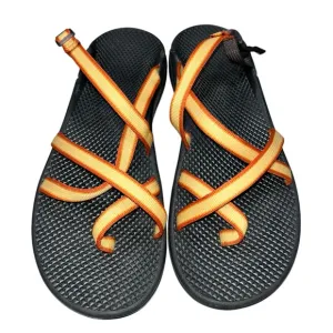 Chaco Orange &amp; Gold Zong Ecotread Slip On Strappy Sandals Slides Shoes size 11